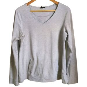 ROOTS ACTIVE Light Grey Athleisure Stretchy Long Sleeves Sweatshirt Size Large